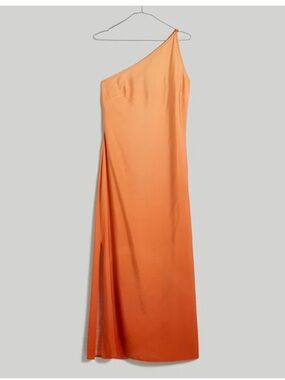 Madewell One-Shoulder Orange Column Gown